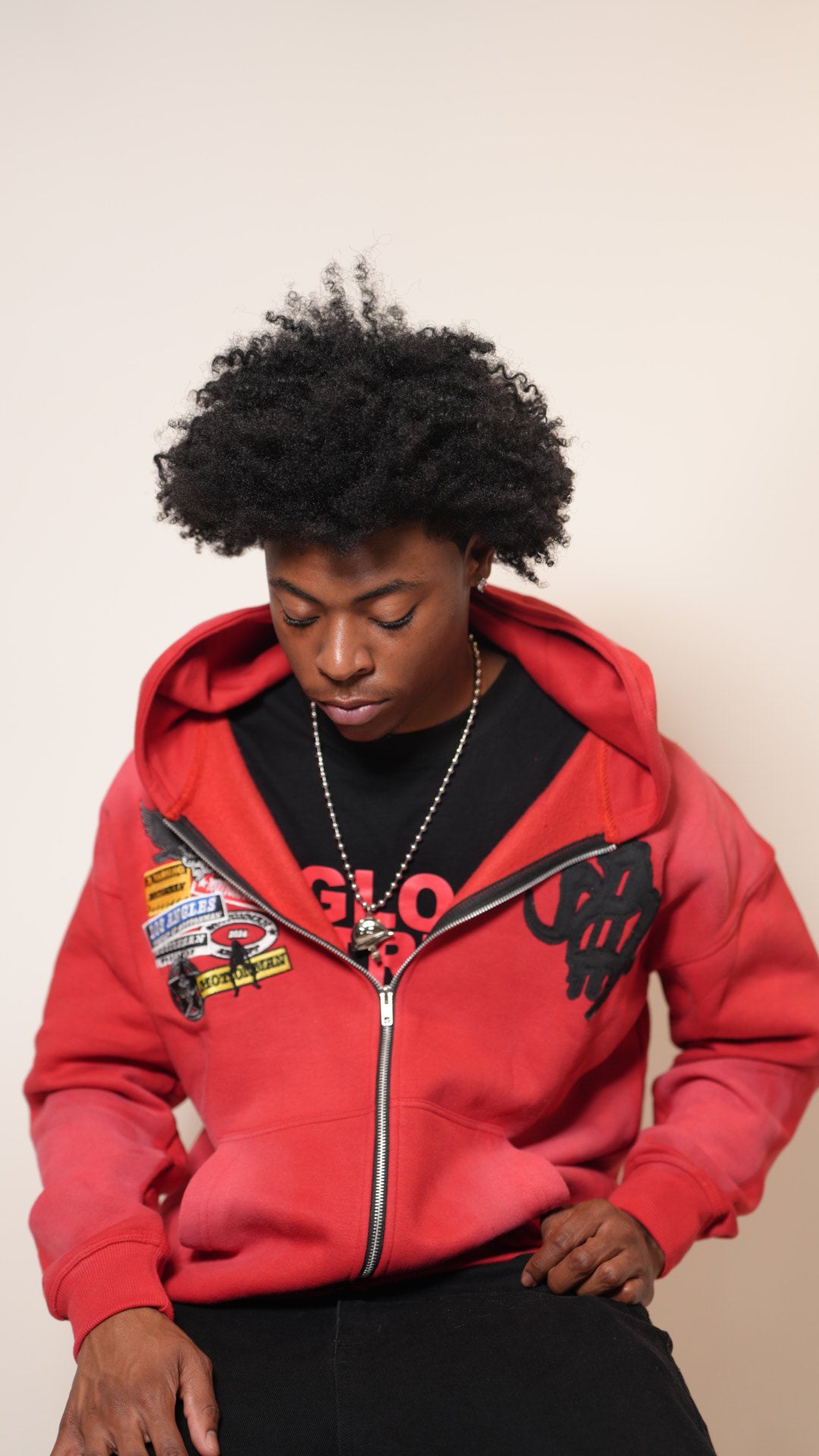 Dark Red & Black MM Zip-ups