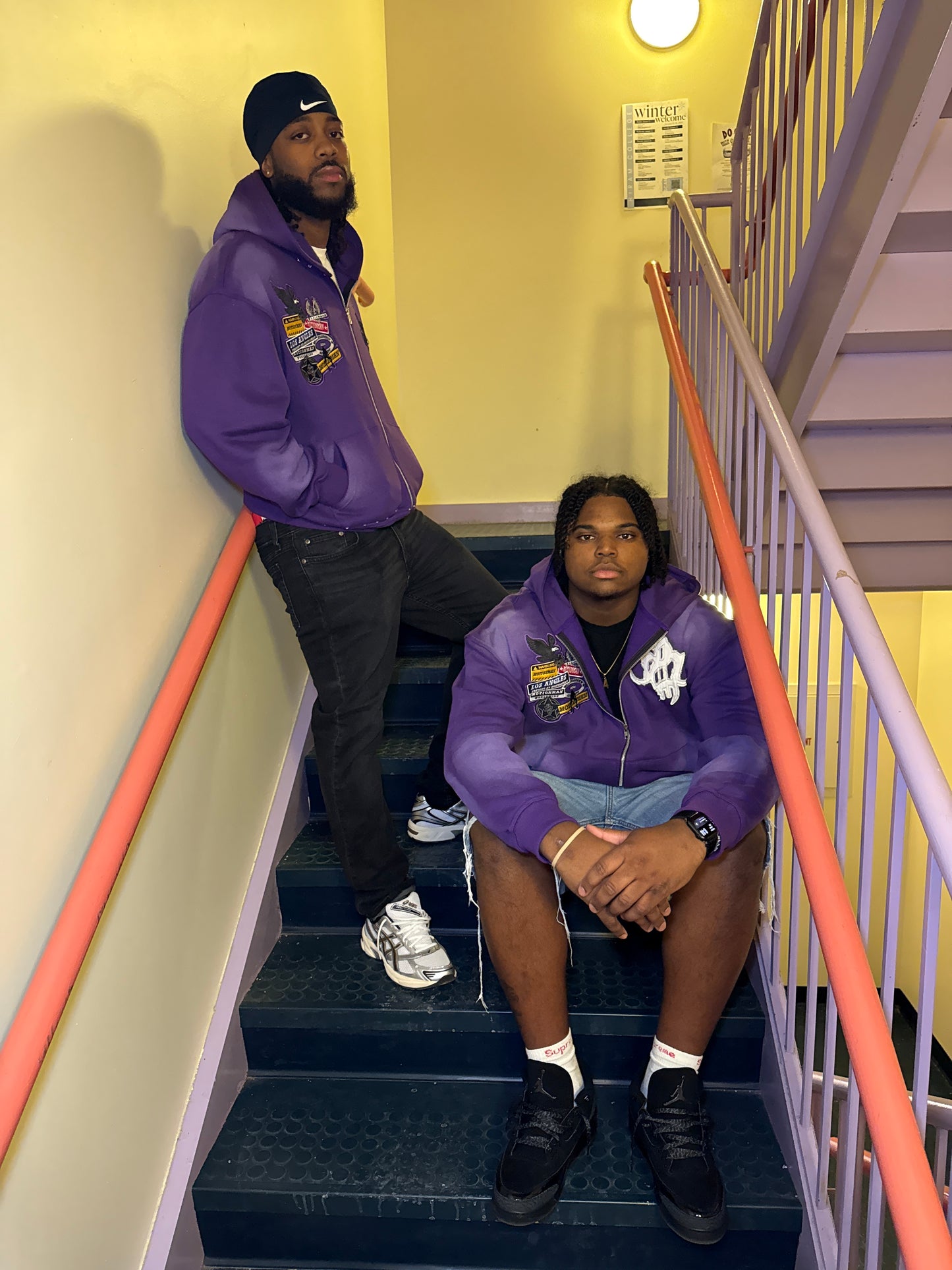 Purple Black & White MM Zip-Up