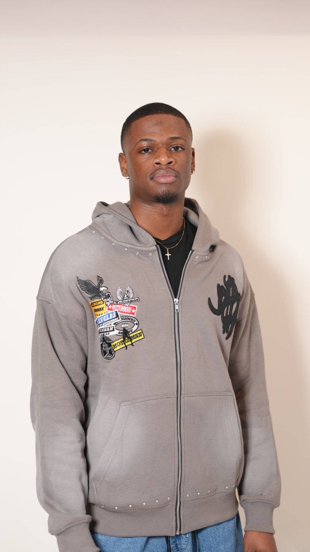 Grey & Black MM Zip-Up